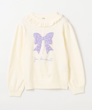 ANY KIDS 首フリルしあわせタッチニット エクリュ