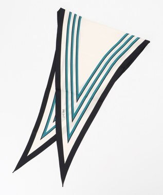 23区 【CLASSY.6月号掲載】ストライプ ダイヤ スカーフ マリンブルー