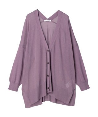 Green Parks 接触冷感シアーニットカーディガン Purple