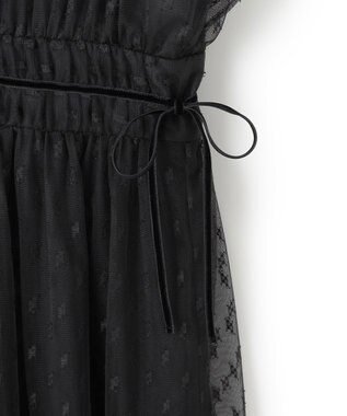 23区 【APPLAUDIR】シャーリングカットチュール ドレス ブラック系