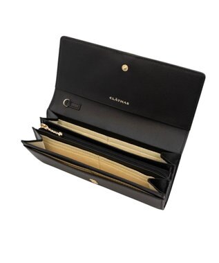 CLATHAS エクセ かぶせ長財布 ブラック