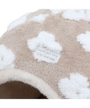 PET PARADISE ペットパラダイス 遠赤外線  ボアハウス 《お花柄》 小型犬 ベージュ