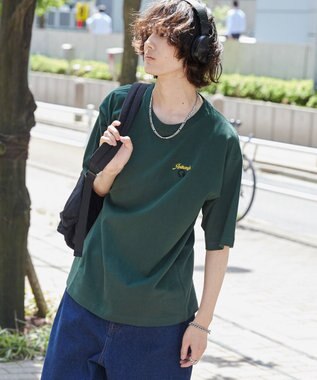 WEGO 【ユニセックス着用ITEM/綿100%/SMLサイズ展開】リラックスフィットワンポイントT（S） ダークグリーン