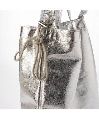 UNBILLION カシュカシュ cachecache / メタリックシャーリングポケッタブルトート シルバー