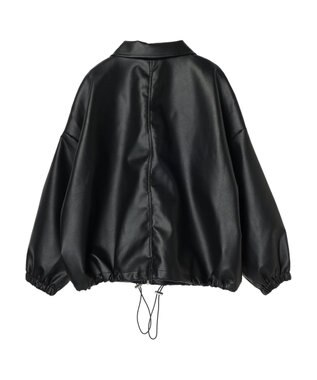 Green Parks ・ＥＬＥＮＣＡＲＥ　ＤＵＥ　合皮ステンカラーブルゾン Black