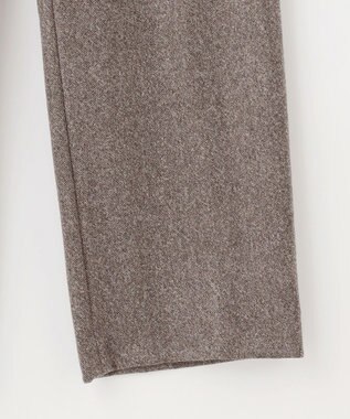 J.PRESS LADIES S 【セットアップ対応】ウールストレッチツイード ストレート パンツ ダークブラウン系