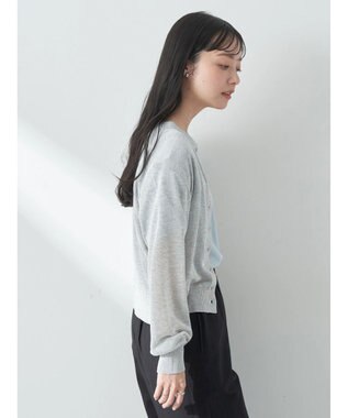 earth music&ecology シアークルーカーディガン Gray Mixture