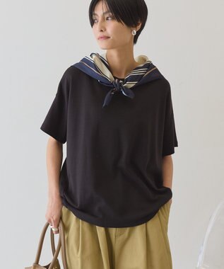 AMERICAN HOLIC 【接触冷感+UVカット】半袖コクーンカットプルオーバー Black