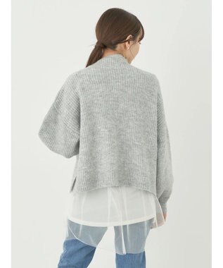 earth music&ecology ＦＬＵＦＦＹハイネックプルオーバー Light Gray Mixture