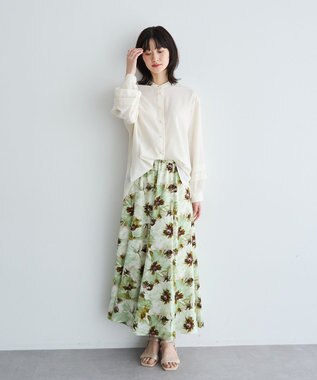 YECCA VECCA 2way裾アレンジパール釦ブラウス Off White