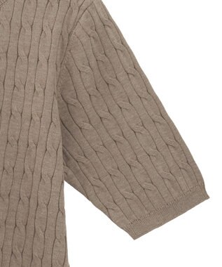 AMERICAN HOLIC ケーブル5分袖ニットプルオーバー Beige