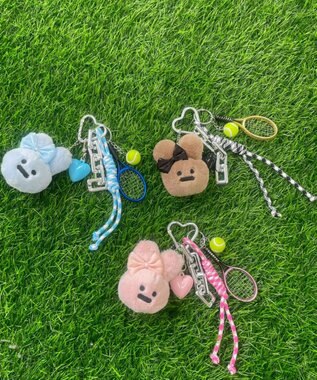 WEGO リボンウサギセットキーホルダー サックス