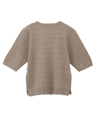 AMERICAN HOLIC ケーブル5分袖ニットプルオーバー Beige