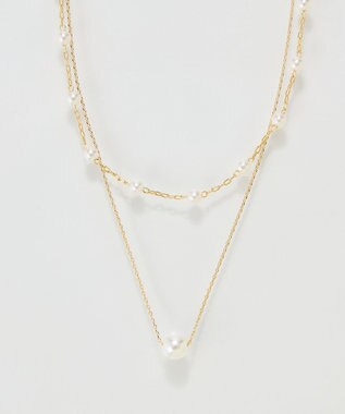 Phoebe <オンワード限定セット>2ラインエレガントパールネックレス×グリームスウィングピアス ホワイト