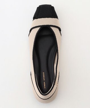 steppi スクエア グルカ パンプス ベージュ×ブラック