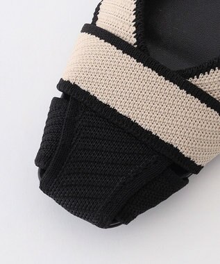 steppi スクエア グルカ パンプス ベージュ×ブラック