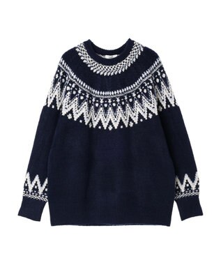 earth music&ecology オーロララメノルディックチュニック Navy