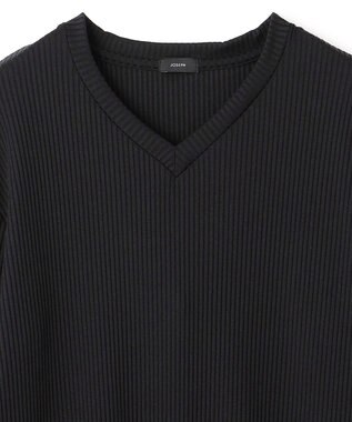 JOSEPH HOMME 【LEON 掲載】テックリブジャージー　Vネックカットソー ブラック系