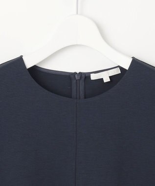 自由区 【接触冷感・UVカット・吸水速乾・抗菌防臭・洗える】ハイツイストポンチペプラム カットソー ネイビー