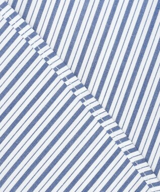 ANY L エニィファンクションハイネックブラウス ブルーストライプ