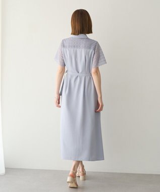 YECCA VECCA レース切替ワンピース Gray Beige