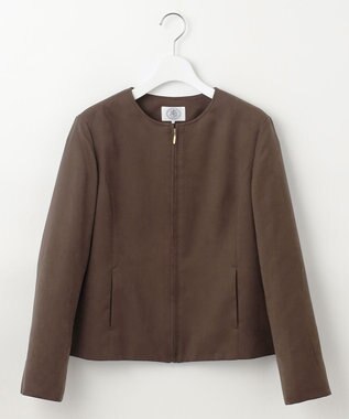 J.PRESS LADIES L 【洗える】シルセームスエード ブルゾン ダークブラウン系