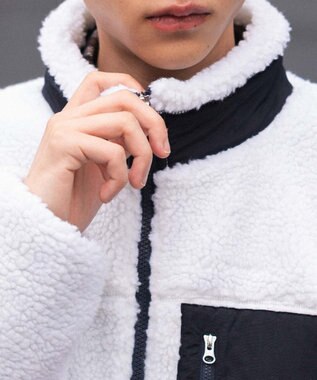 WEGO 【2025年秋冬新作アイテム/ユニセックス着用ITEM/SMLサイズ展開】ボアブルゾン オフホワイト