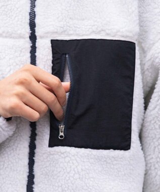 WEGO 【2025年秋冬新作アイテム/ユニセックス着用ITEM/SMLサイズ展開】ボアブルゾン オフホワイト