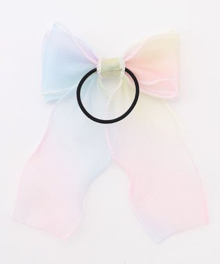 ANY KIDS オーガンジーリボンヘアポニー レインボー