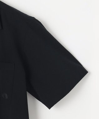 PW CIRCULUS 【MEN】【ストレッチ / 通気性】ロゴ オープンカラー シャツ ブラック系