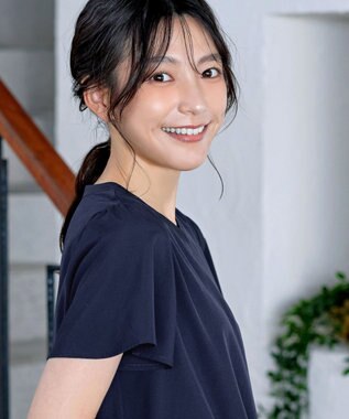 Tiaclasse 【選べる2Type】スキッパーシャツチュニック 半袖ネイビー