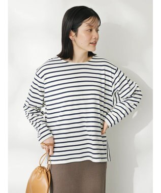 CRAFT STANDARD BOUTIQUE ボーダーサイドスリットプルオーバー Border Ivory