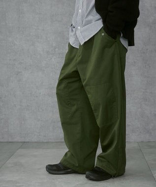 WEGO 【ウエストゴム/ユニセックス着用ITEM】サイドスリットコンバットパンツ オリーブ