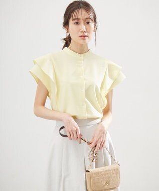 【前後着用可】ドライタッチダブルフレア ブラウス