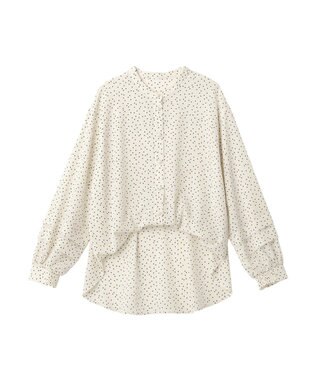 YECCA VECCA 2way裾アレンジパール釦ブラウス Dot