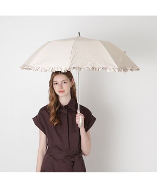 MOONBAT 【晴雨兼用折りたたみ日傘】ポール & ジョー (PAUL & JOE ACCESSOIRES) クリザンテームワンポイントフリル 一級遮光99.99% 遮熱 UV 晴雨兼用