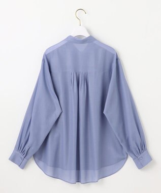 ANY SIS S 【洗える】リネンライクシアーローン ブラウス ライトブルー