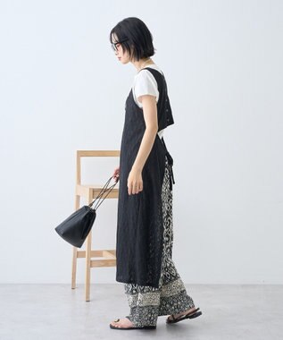 AMERICAN HOLIC レースジャガードノースリーブワンピース Black