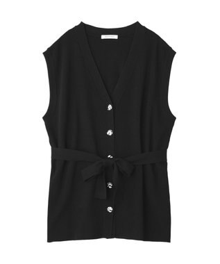 AMERICAN HOLIC 金ボタンニットジレ Black