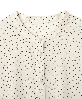 YECCA VECCA 2way裾アレンジパール釦ブラウス Dot