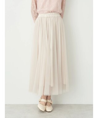 earth music&ecology チュールフレアスカート Light Beige