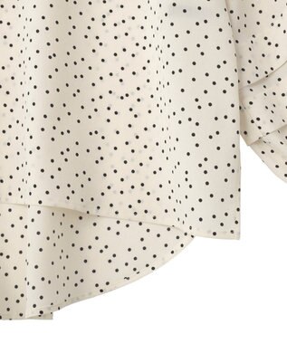 YECCA VECCA 2way裾アレンジパール釦ブラウス Dot