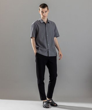 JOSEPH HOMME 新素材【通気性/ストレッチ】トリコサッカーストレッチ 　レギュラーカラー半袖シャツ グレー系