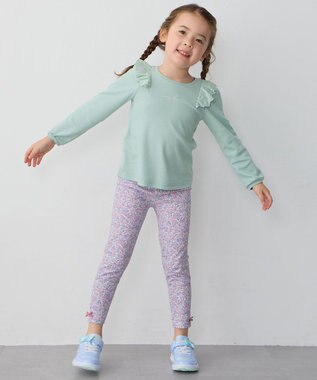 ANY KIDS 肩レース長袖Tシャツ ミント