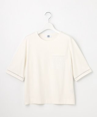 J.PRESS LADIES L 【一枚で着映え】レーシーコンビ ポケットデザイン カットソー オフ系