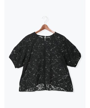 Te chichi メッシュレースボリュームスリーブブラウス ブラック
