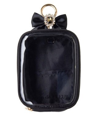 Maison de FLEUR ビジューリボンクリアポーチS Black