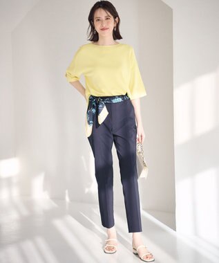 ANY SIS 【接触冷感・UVカット・洗える】ビューティクールボートネック プルオーバー イエロー