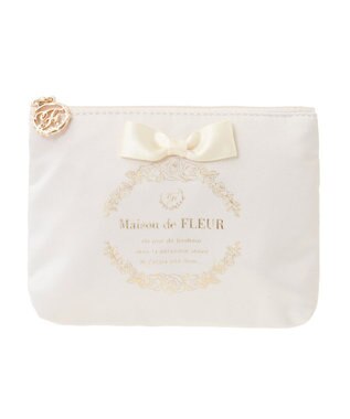 Maison de FLEUR サテンリボンティッシュケース Ivory