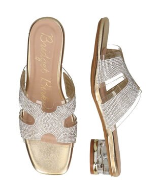 Bridget Birkin 【Bridget Birkin】クリアビジューミュールサンダル ゴールド